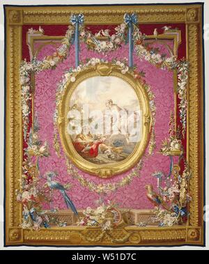 Arazzo: Aurora e Cefalo, da tendaggi di François Boucher Serie, dopo la verniciatura di François Boucher (francese, 1703 - 1770), e dopo disegni di Maurice Jacques (francese, circa 1712 - 1784), e dopo disegni di Louis Tessier (francese, circa 1719 - 1781) e Jacques Neilson (British, scozzese, circa 1718 - 1788), Royal fabbrica di mobili alla corona alla Manifattura di Gobelins (Francese, fondata 1662 - presente), Francia, circa 1775 - 1778, lana e seta, 381 x 487.7 cm (150 x 192 in Foto Stock