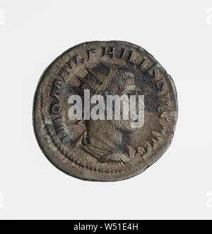 Antoninianus di Filippo l Arabo, sconosciuto, Roma, Lazio, l'Italia, 244 - 247, argento, 0.0036 kg (0.0079 lb Foto Stock