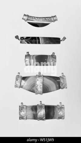 Ciondolo, sconosciuto, Iran (?), 2° - 1° secolo a.c., Agata, pietra scura, cristallo di rocca e oro Foto Stock