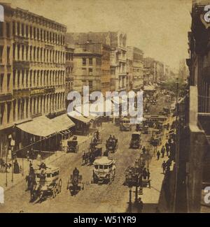 Broadway, guardando a Nord da Houston San, Edward e Henry T. Anthony & Co. (Americani, 1862 - 1902), circa 1869-1879, colorate a mano albume silver stampa Foto Stock