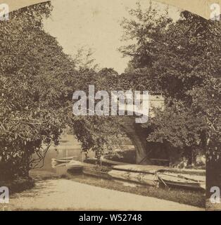 Chateau Imperial de Saint-Cloud. Parc riserva. Pont de la riviere de Villeneuve/ponte sopra il fiume di Villeneuve., Furne Fils & H. Tournier, 1858-1861, albume silver stampa Foto Stock