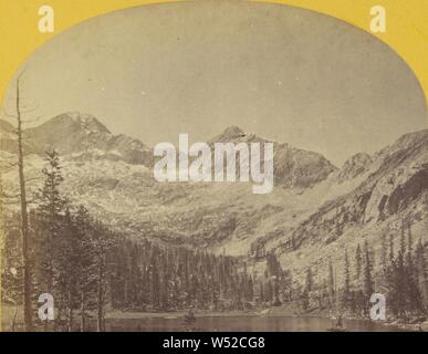 Lago alpino, nel Cerro Blanco montagne, Colorado. Un gruppo di dieci laghi presso il principale capo di Ute Creek..., Timothy H. O'Sullivan (American, circa 1840 - 1882), 1874, albume silver stampa Foto Stock