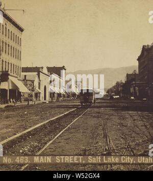 Main Street, Salt Lake City, Utah., Charles Weitfle (American, 1836 - dopo il 1884), circa 1880, albume silver stampa Foto Stock