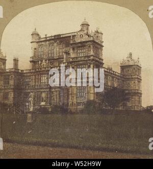 Wollaton Hall, vicino a Nottingham. Il Sedile di destra onorevole Lord Middleton. Progettato dal celebre Giovanni di Padova..1580., William Woodward (British, attivo Nottingham, Inghilterra 1850 - 1860S), circa 1860, colorate a mano albume silver stampa Foto Stock