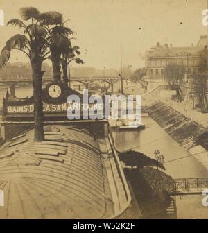 Vista dei Bains de La Samaritaine, Parigi, Francia, Sconosciuto maker, Francese, 1860s, albume silver stampa Foto Stock