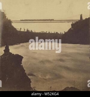 Ponte di sospensione - Niagara., Sconosciuto maker, canadese, circa 1863, albume silver stampa Foto Stock