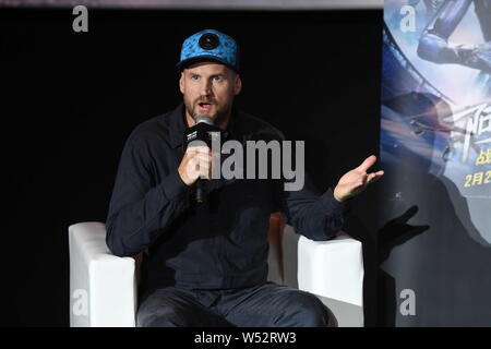 Mike Cozens, animazione supervisor di Weta Digital partecipa ad un evento di condivisione per "alita: Battle Angel' a Pechino in Cina, 25 gennaio 2019. Foto Stock