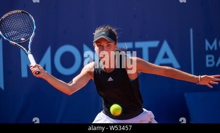 Praga Repubblica Ceca, 25 luglio, 2019. Sara Cakarevic (FRA) durante il match contro il Denisa Allertova (CZE) a vantaggio auto Praga aperto 2019 Foto Stock