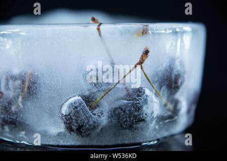 Sento freddo con ciliegie congelate Foto Stock