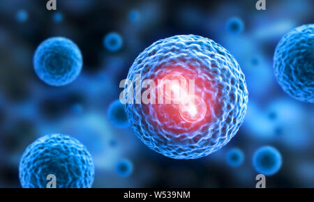 Cella attiva nucleo - 3D illustrazione Foto Stock