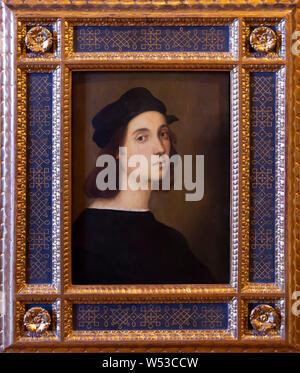 Self-portrait, Raffaello, 1504-1506, Galleria degli Uffizi, Firenze, Toscana, Italia, Europa Foto Stock