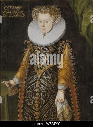 Pittore non identificato, donna sconosciuta, precedentemente noto come Elisabetta, 1549-1597, Principessa di Svezia, duchessa di Mecklenburg, pittura, 1550s, olio su tela, altezza 100 cm (39,3 pollici), Larghezza 77 cm (30,3 pollici) Foto Stock