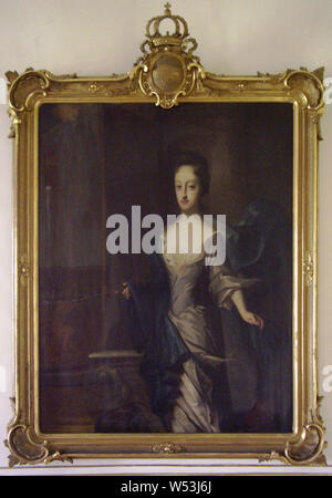 Attribuito a David von Krafft, Regina Ulrika Eleonora dy, Ulrika Eleonora dy, 1688-1741, Regina di Svezia, pittura, ritratto, Ulrika Eleonora, XVIII secolo, olio su tela, altezza 143 cm (56,2 pollici), larghezza 115 cm (45,2 pollici) Foto Stock