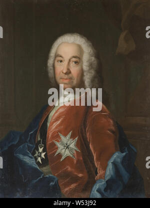 Attribuito a Johan Henrik Scheffel, Leonard Klinckowström, 1685-1759, pittura, ritratto, Leonard von Klinckowström, 1755, olio su tela, altezza di 79 cm (31,1 pollici), larghezza di 65 cm (25,5 pollici) Foto Stock