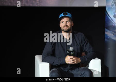 Mike Cozens, animazione supervisor di Weta Digital partecipa ad un evento di condivisione per "alita: Battle Angel' a Pechino in Cina, 25 gennaio 2019. Foto Stock