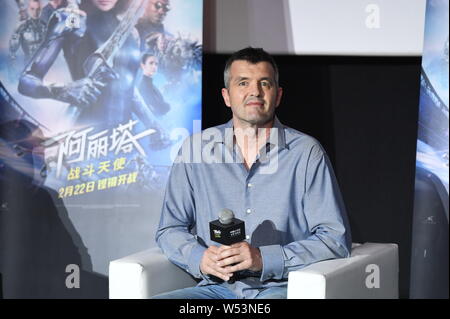 Eric Saindon, American supervisore degli effetti visivi di Weta Digital partecipa ad un evento di condivisione per "alita: Battle Angel' a Pechino in Cina, 25 gennaio 2019. Foto Stock