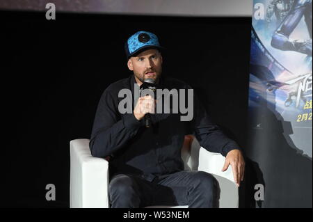 Mike Cozens, animazione supervisor di Weta Digital partecipa ad un evento di condivisione per "alita: Battle Angel' a Pechino in Cina, 25 gennaio 2019. Foto Stock