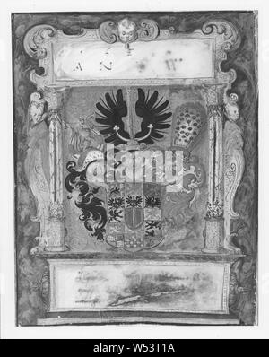 Per NMGrh 2433, anno 1953, stemma, pittura, tempera su pergamena Foto Stock