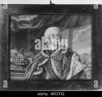 Karl VII, Karl VII Albrecht, 1697-1745, German-Roman imperatore (nell'inventario di Gripsholm Karl VI), Svedese KARL VII ALBERT (1697-1745), German-Roman imperatore, curatore della Baviera, Re di Boemia, sposato a Maria, Amelia di Austria, pittura, acquarello e tempera su pergamena, altezza 5 cm (1,9 poll.), larghezza 6,5 cm (2,5 pollici) Foto Stock