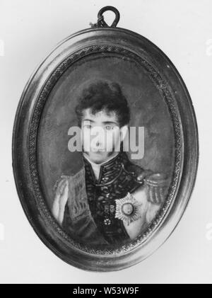 Re Giuseppe Bonaparte, Giuseppe Bonaparte, 1768-1844, re di Napoli e di Sardegna, pittura, gouache su avorio, altezza 6,5 cm (2,5 pollici), larghezza 4,5 cm (1,7 pollici) Foto Stock