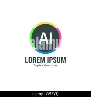 Lettera ai Logo Design. Moderno creativo ai lettere icona design illustrazione Illustrazione Vettoriale