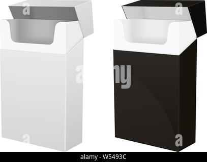 Bianco e nero confezioni vuote di sigarette Illustrazione Vettoriale