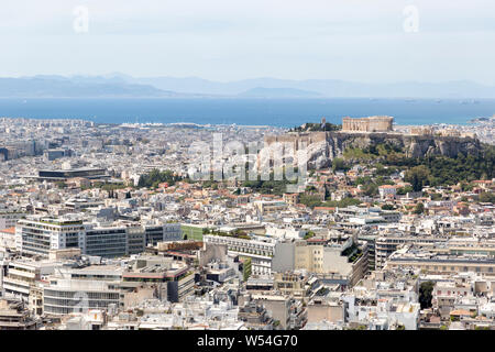 Vista generale della città di Atene, Grecia Foto Stock