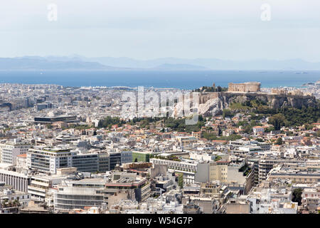 Vista generale della città di Atene, Grecia Foto Stock