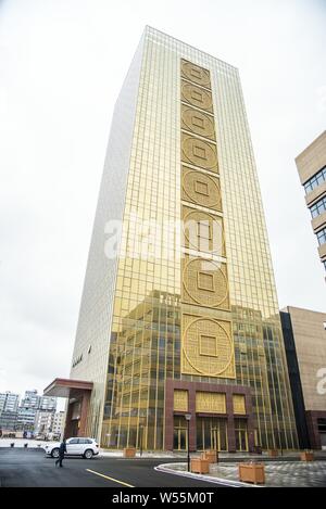 Una vista dell'edificio d'oro del Beigao Oro e Gioielli parco industriale nella città Beigao, Putian city, a sud-est della Cina di provincia del Fujian, 24 febr Foto Stock
