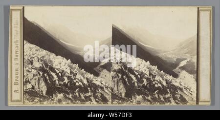 Glacier des Bois e la valle di Chamonix, Adolphe Braun, Francia, 1850 - 1880 Foto Stock