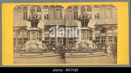 Bruxelles, Statua del Commont d'Egmont e Hornes, place de l'Hotel de Ville, anonimo, 1860 - 1880 Foto Stock