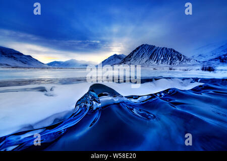 Atigun Frozen River, Brooks Range, Alaska Foto Stock