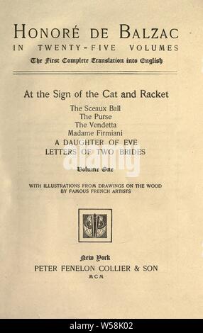 Honoré de Balzac in venticinque volumi : la prima traduzione completa in inglese, con illustrazioni da disegni sul legno da famosi artisti francesi : Balzac, Honoré de, 1799-1850 Foto Stock