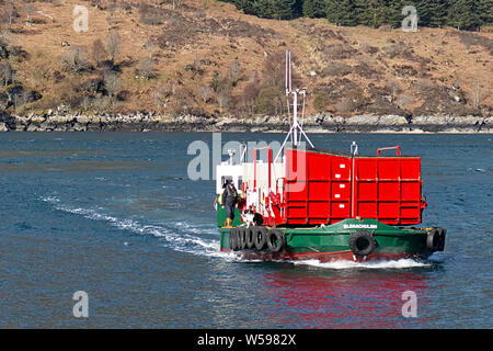 Glenachulish - mondi ultimo manuale traghetto della piattaforma girevole Foto Stock