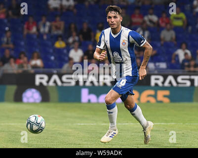 Barcellona, Spagna. 26 Luglio, 2019. Barcellona, 25-07-2019. UEFA Europa League, Secondo Round associati alla promozione, prima gamba. Espanyol-Stjarnan. Lluis Lopez dell Espanyol durante il match Espanyol-Stjarnan. Credito: Pro scatti/Alamy Live News Foto Stock