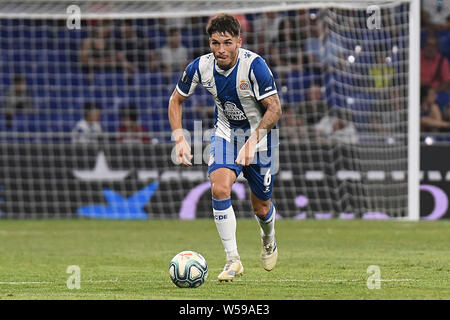 Barcellona, Spagna. 26 Luglio, 2019. Barcellona, 25-07-2019. UEFA Europa League, Secondo Round associati alla promozione, prima gamba. Espanyol-Stjarnan. Lluis Lopez dell Espanyol durante il match Espanyol-Stjarnan. Credito: Pro scatti/Alamy Live News Foto Stock