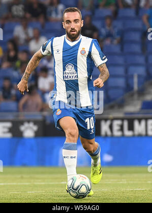 Barcellona, Spagna. 26 Luglio, 2019. Barcellona, 25-07-2019. UEFA Europa League, Secondo Round associati alla promozione, prima gamba. Espanyol-Stjarnan. Sergi Darder dell Espanyol durante il match Espanyol-Stjarnan. Credito: Pro scatti/Alamy Live News Foto Stock