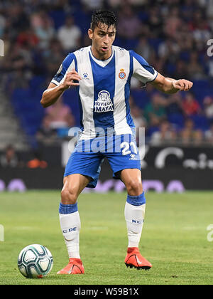 Barcellona, Spagna. 26 Luglio, 2019. Barcellona, 25-07-2019. UEFA Europa League, Secondo Round associati alla promozione, prima gamba. Espanyol-Stjarnan. Marc Roca di Espanyol durante il match Espanyol-Stjarnan. Credito: Pro scatti/Alamy Live News Foto Stock