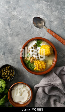Ajiaco Colombiano. zuppa di patata comune in Colombia, a Cuba e in Perù. America Latina Foto Stock