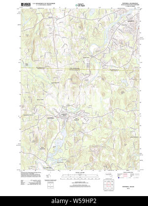 Massachusetts storico USGS TOPO Map MA Pepperell 20120613 TM il restauro Foto Stock