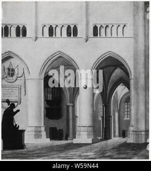 PIETER JANSZ SAENREDAM (1597-1665). INTÉRIEUR DE L'ÉGLISE SAINT-BAVON À HAARLEM. BOIS. Foto Stock