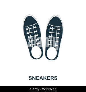 Icona sneakers. Design a icone di stile piatto. INTERFACCIA UTENTE. Immagine dell'icona sneakers. Pittogramma isolato su bianco. Pronto per l'uso in web design, app, software Foto Stock