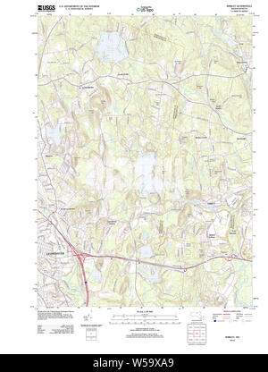 Massachusetts storico USGS TOPO Map MA Shirley 20120613 TM il restauro Foto Stock