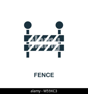 Simbolo dell'icona della fence. Segno creativo dalla collezione di icone degli strumenti di costruzione. Icona Fence piatta riempita per computer e dispositivi mobili Foto Stock