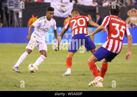 East Rutherford, Stati Uniti. 26 Luglio, 2019. Rodrygo va del Real Madrid durante il match contro l'Atletico Madrid match validi per internazionale Champions Cup a MetLife Stadium di East Rutherford negli Stati Uniti il venerdì notte, 26th. Credito: Brasile Photo Press/Alamy Live News Foto Stock