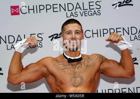 Las Vegas, NV, Stati Uniti d'America. 26 Luglio, 2019. Vinny guadagnino di presenze per Chippendales dotate di Vinny Guadagnino, Rio All-Suite Hotel & Casino, Las Vegas NV, luglio 26, 2019. Credito: JA/Everett raccolta/Alamy Live News Foto Stock