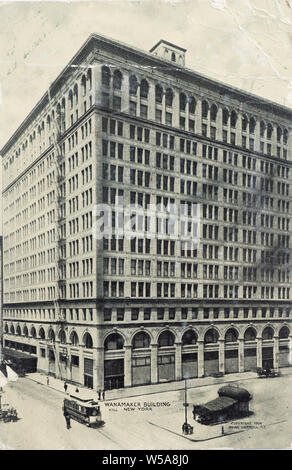 Il Wanamaker Building di New York City USA ca 1906 come raffigurato in una cartolina vintage Foto Stock