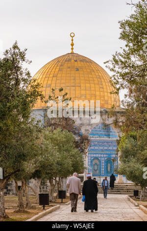 Gerusalemme, Israele - 21 Novembre 2018: la moschea di al-Aqsa o Cupola della roccia a Gerusalemme, Israele Foto Stock