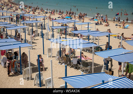 Concha Bay e le spiagge Kontxa in San Sebastian Foto Stock