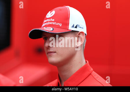 Circuito di Hockenheim, in Germania. 27 Luglio, 2019. Formula 1 Mercedes GP di Germania; qualifica; Mick Schumacher Credito: Azione Sport Plus/Alamy Live News Foto Stock